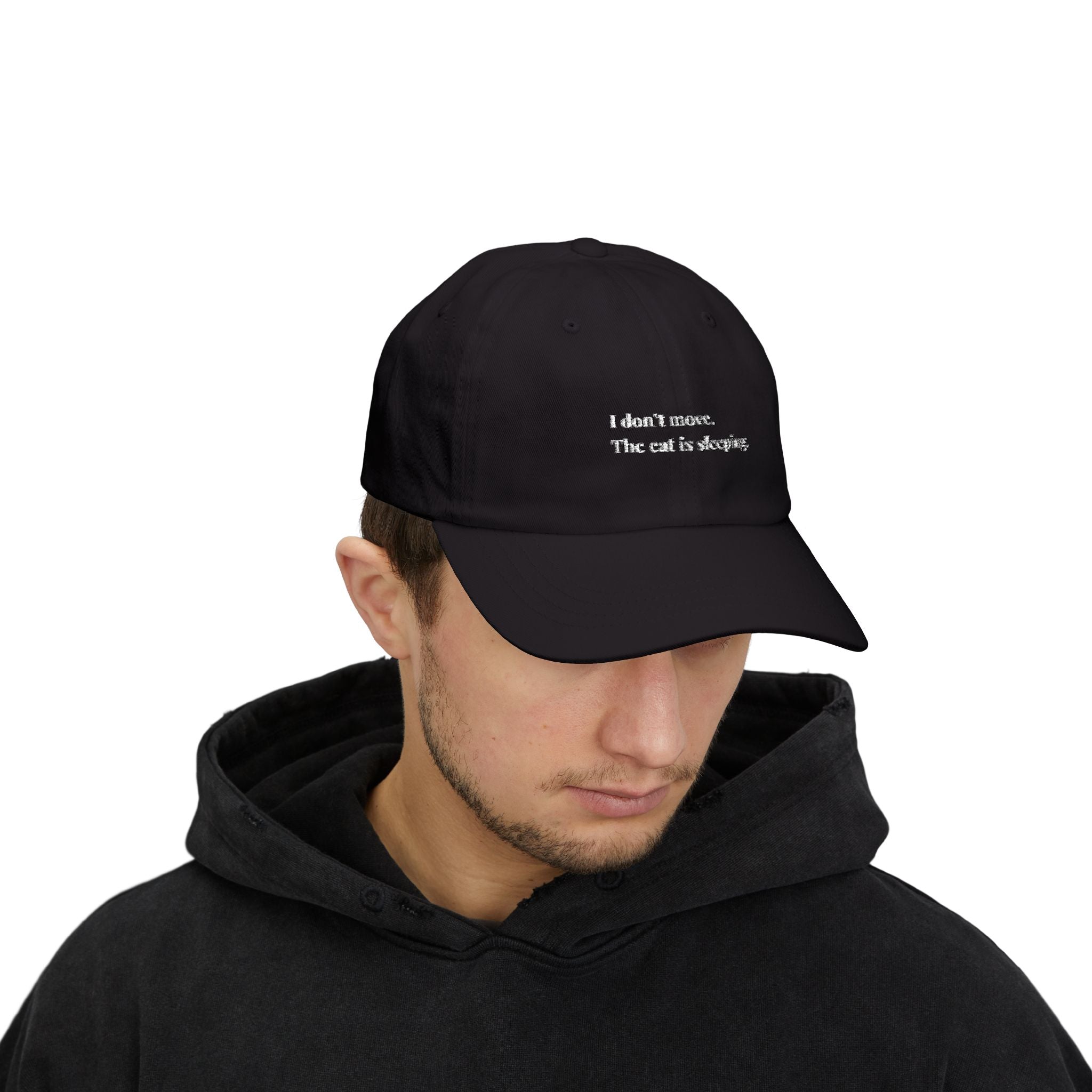 I don't move. The cat is sleeping Classic Dad Cap — Minimal Embroidered Baseball Hat